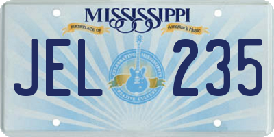 MS license plate JEL235