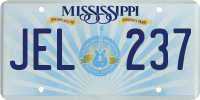 MS license plate JEL237