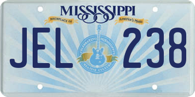 MS license plate JEL238