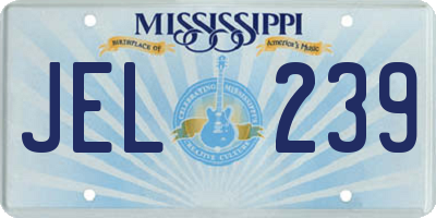 MS license plate JEL239