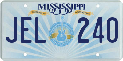 MS license plate JEL240