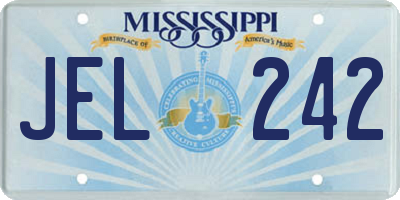 MS license plate JEL242