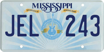 MS license plate JEL243