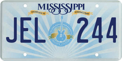 MS license plate JEL244