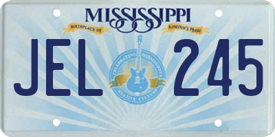 MS license plate JEL245
