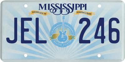 MS license plate JEL246
