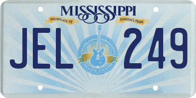 MS license plate JEL249