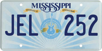 MS license plate JEL252