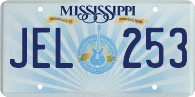 MS license plate JEL253