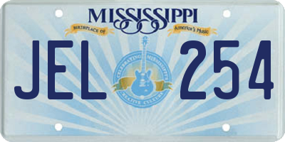 MS license plate JEL254