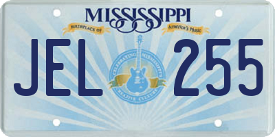 MS license plate JEL255