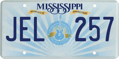 MS license plate JEL257