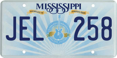 MS license plate JEL258