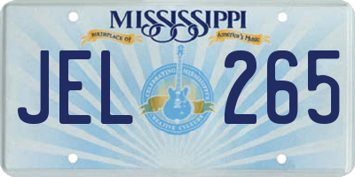 MS license plate JEL265