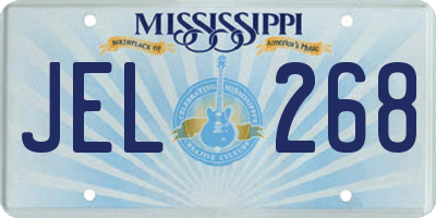 MS license plate JEL268