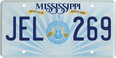 MS license plate JEL269