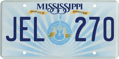 MS license plate JEL270