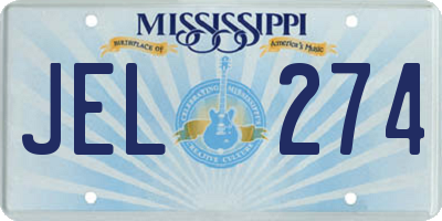 MS license plate JEL274