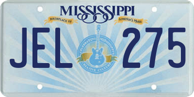MS license plate JEL275