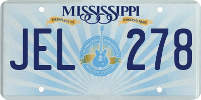 MS license plate JEL278