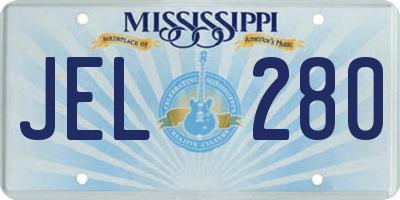 MS license plate JEL280