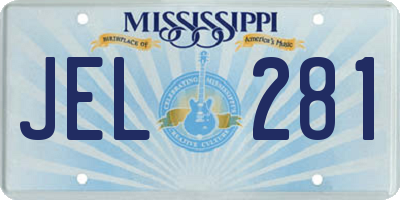 MS license plate JEL281