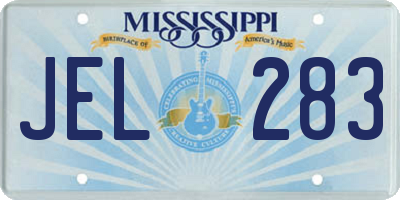 MS license plate JEL283