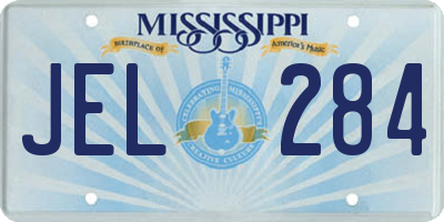 MS license plate JEL284
