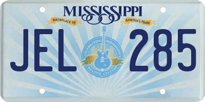 MS license plate JEL285