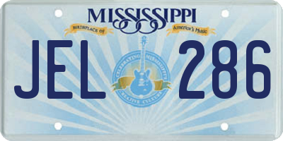 MS license plate JEL286
