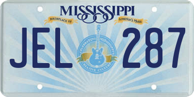 MS license plate JEL287