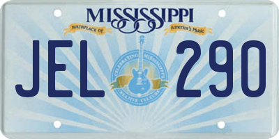 MS license plate JEL290