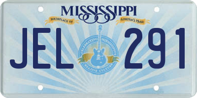 MS license plate JEL291