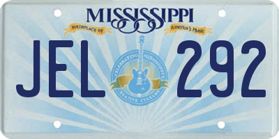 MS license plate JEL292