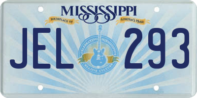 MS license plate JEL293