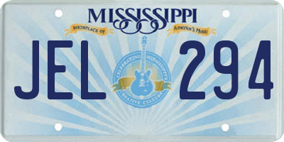 MS license plate JEL294