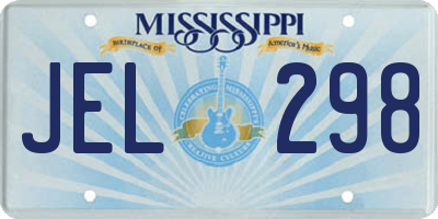 MS license plate JEL298