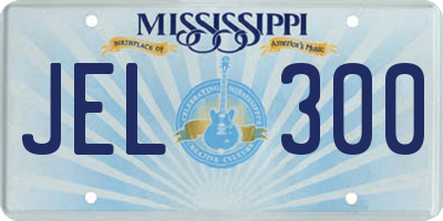 MS license plate JEL300
