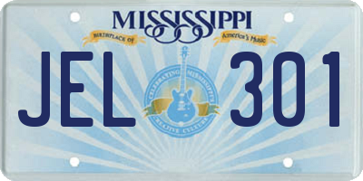 MS license plate JEL301