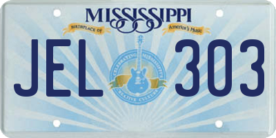 MS license plate JEL303