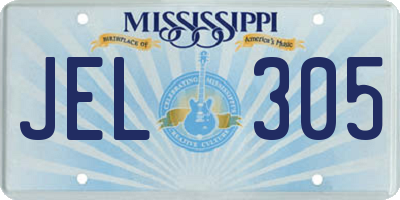 MS license plate JEL305
