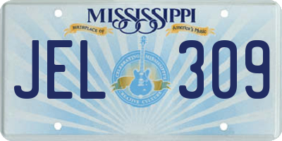 MS license plate JEL309
