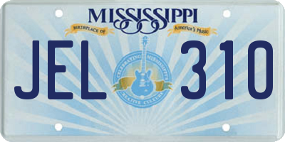 MS license plate JEL310
