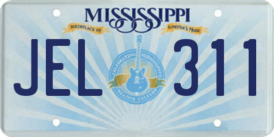 MS license plate JEL311