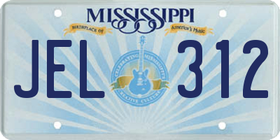 MS license plate JEL312