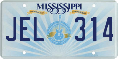MS license plate JEL314