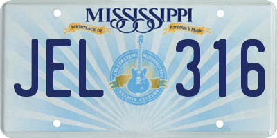 MS license plate JEL316