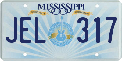 MS license plate JEL317