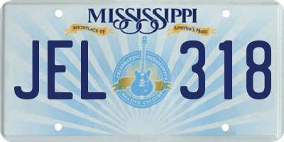 MS license plate JEL318