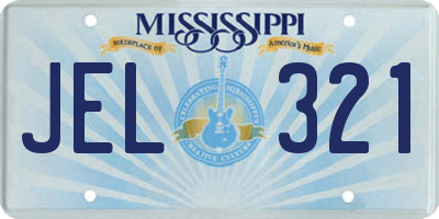 MS license plate JEL321